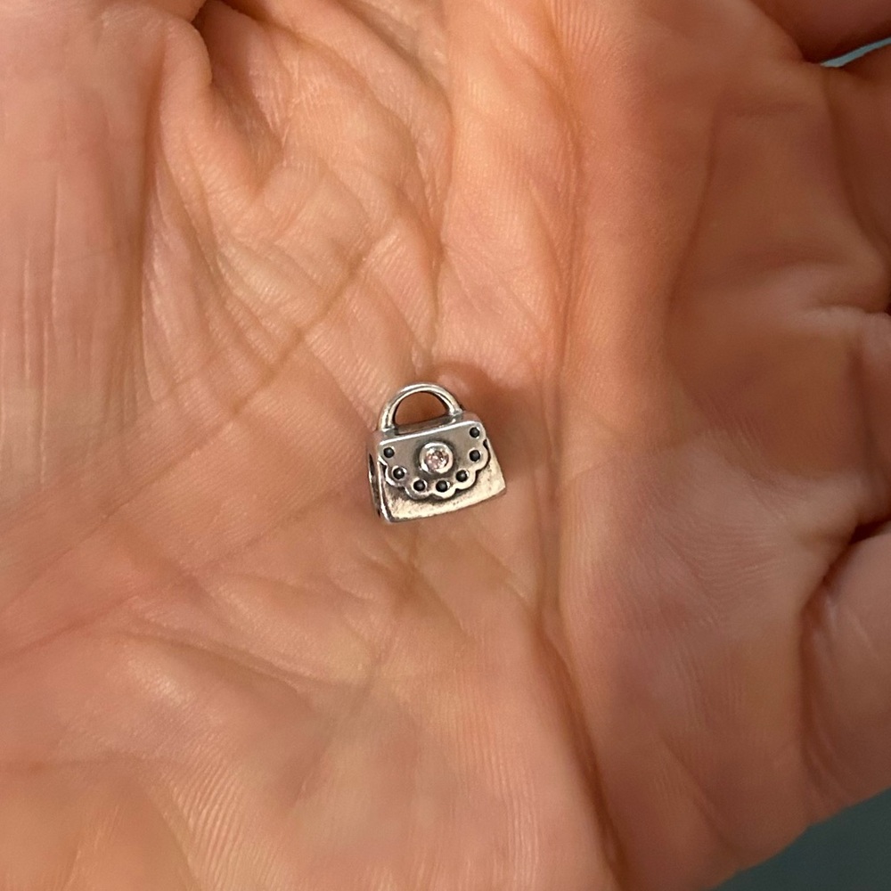 Pandora Retired Sterling Silver 925 Pink CZ Purse Charm #790309PCZ